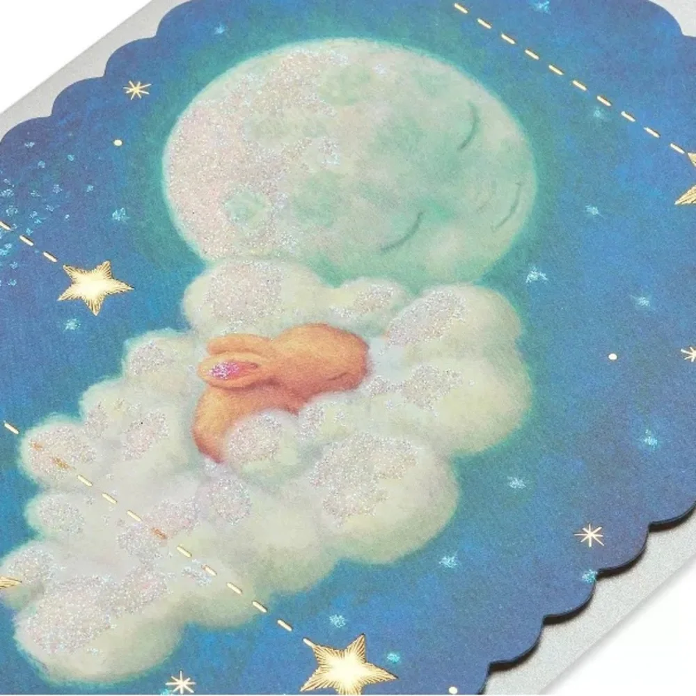 🆕Papyrus Sleeping Bunny Baby Shower Greeting Card